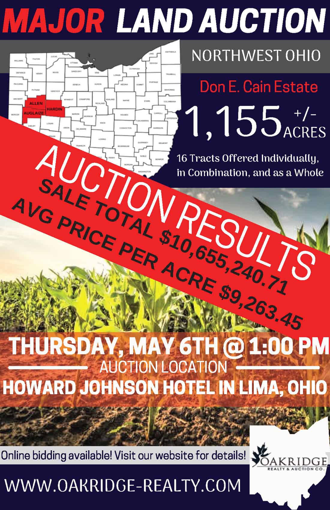 MAJOR LAND AUCTION- 1,155+/- TOTAL ACRES