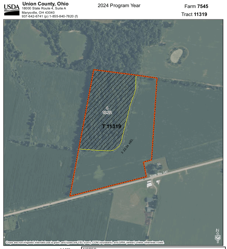 Union County Farm 42 +/- Acres